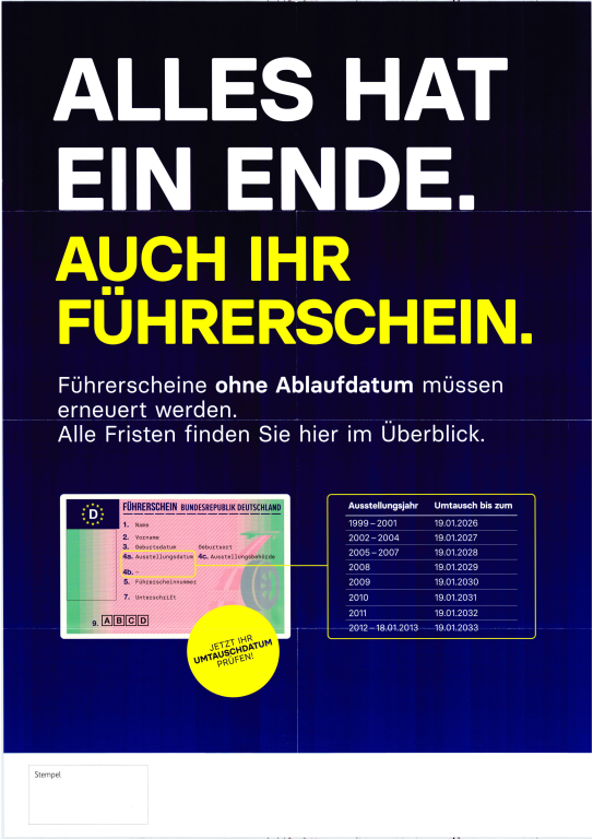 Führerscheinumtauschaktion Poster